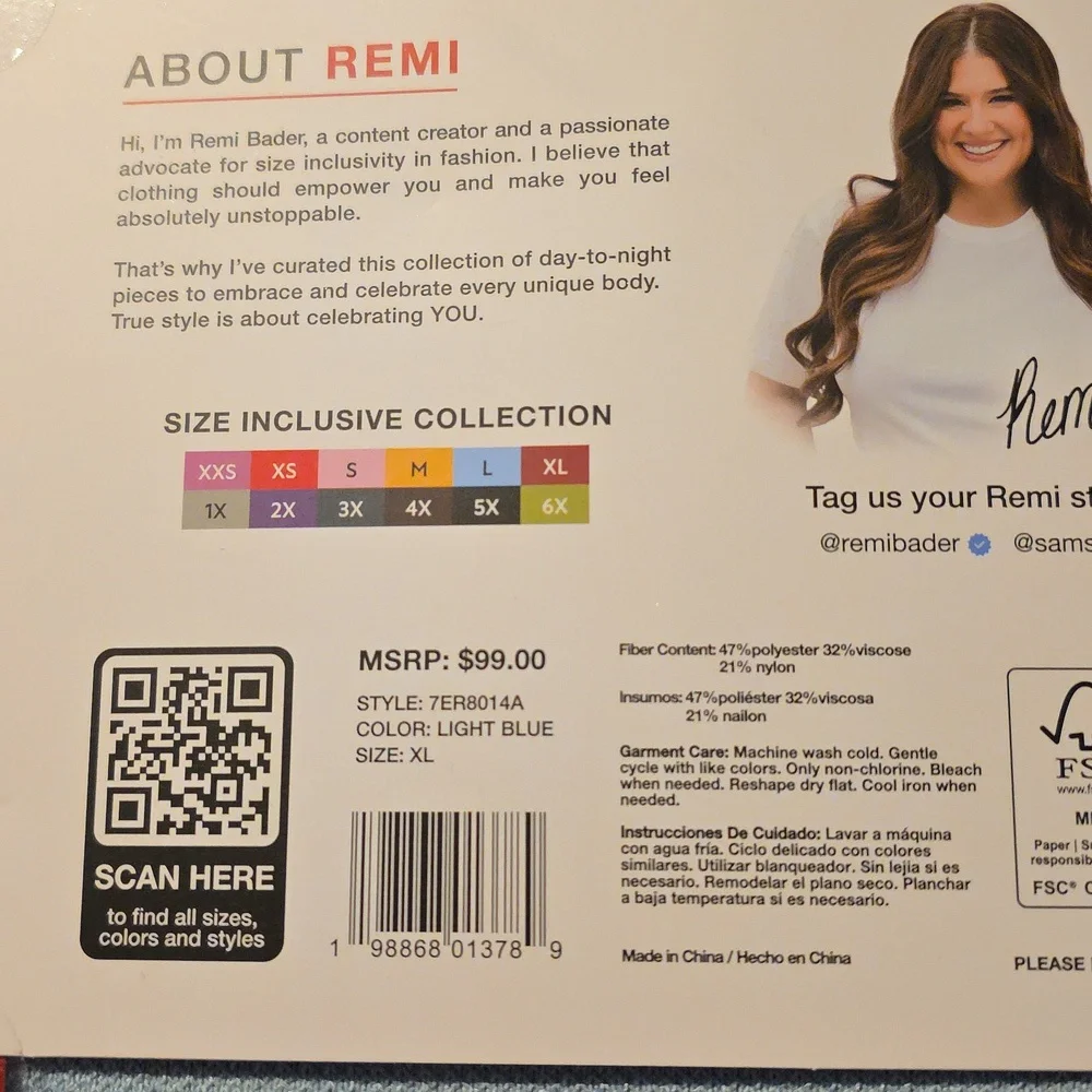 Edited By Remi Bader Blue Knit Skirt Wonens XL (New) (W257)